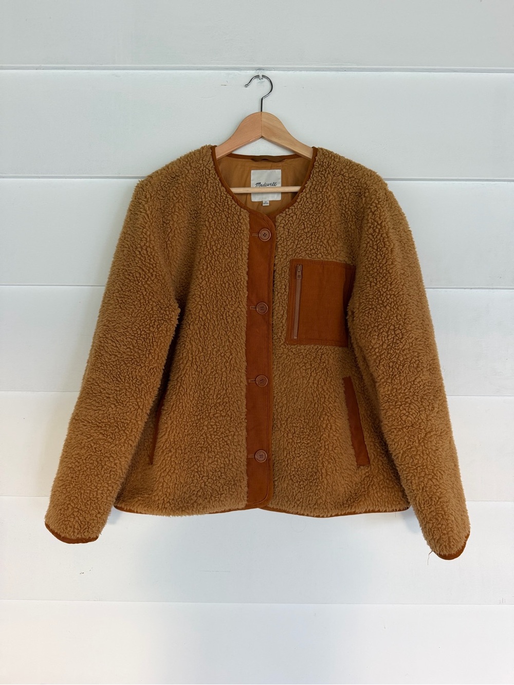 Madewell Caramel Teddy Sherpa Jacket